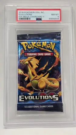 2016 Pokemon USA XY Evolutions Booster Foil Pack M Charizard Y PSA 8 MINT - Image 1