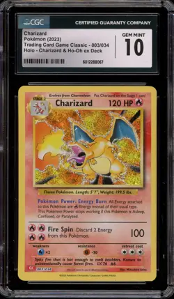 Pokemon Charizard Classic Charizard & Ho-Oh ex Deck Holo #003 CGC 10 Gem Mint - Image 1