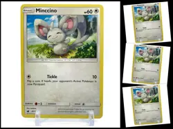 Pokemon Sun & Moon Crimson Invasion 85/111 Minccino 4X Mint/NM 4 Card Playset X4 - Image 1