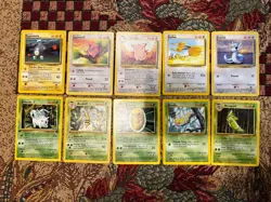 (Lot of 10) 1999 Pokemon Trading Card Lot Base Jungle Fossil - Image 1