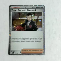 SWIRL Team Rocket's Giovanni 174/182 Destined Rivals Cosmos Holo Pokemon Card NM - Image 2