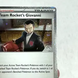 SWIRL Team Rocket's Giovanni 174/182 Destined Rivals Cosmos Holo Pokemon Card NM - Image 3