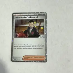 SWIRL Team Rocket's Giovanni 174/182 Destined Rivals Cosmos Holo Pokemon Card NM - Image 4