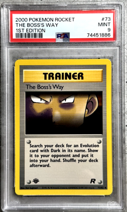 Pokemon Card 1st Edition The Boss's Way PSA 9 Mint, Team Rocket #73, WOTC 2000 - Image 1
