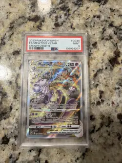 2023 Pokemon SWSH FA/Mewtwo VSTAR Crown Zenith Metal Card #GG44 PSA 9 MINT - Image 1