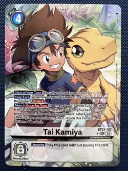 Digimon Card Game Tai Kamiya (Alternate Art) BT21-102 SEC Foil NM - Image 1