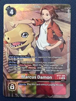 Digimon Card Game Marcus Damon (Alternate Art) BT21-086 SR Foil NM - Image 1