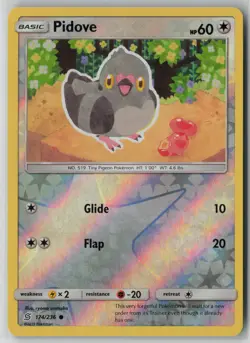 Pidove 174/236 Pokemon Unified Minds Common Reverse Holo Light Play 1 - Image 1