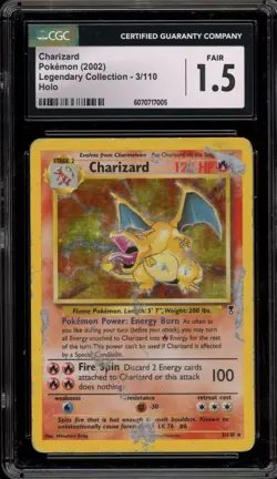 Pokemon Charizard Legendary Coll. Holo Rare #3 CGC 1.5 - Image 1