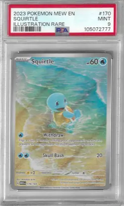 2023 Pokemon Squirtle Illustration Rare 170/165 - PSA 9 Mint - MEW EN - IR - Image 1