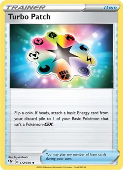 Turbo Patch 172/189 Swsh03: Darkness Ablaze Reverse Holo for sale online - Image 2