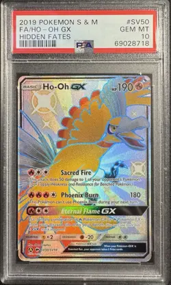PSA 10 HO-OH GX SV50/SV94 FULL ART SHINY HIDDEN FATES POKEMON ✨ - Image 1