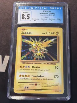 Pokemon 2016 Zapdos 42/108 Holo Rare Evolutions CGC 8.5 - Image 1