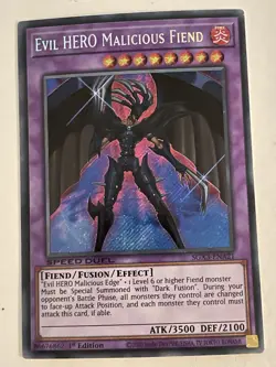 Evil HERO Malicious Fiend (Secret Rare) Speed Duelist GX YuGiOh SGX3-ENA21 - Image 1