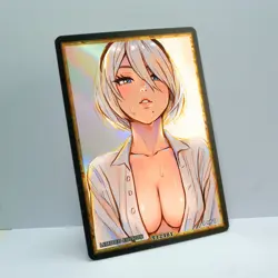 2B Waifu Anime Card LIMITED 1/1 Custom TCG Holo Goddess Story ACG T12481 - Image 2