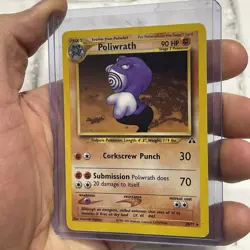 Pokemon Poliwrath 28/75 N2 Neo Discovery Unlimited MP Moderately Played Card Vtg - Image 2