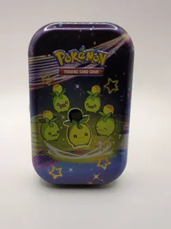 Pokemon TCG Scarlet & Violet Paldean Fates Mini Tin Smoliv w/ Art Card & Sticker - Image 1