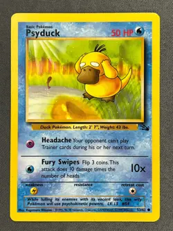 Psyduck 53/62 Base Set Series Fossil COMMON Basic Pokemon Card 1999 WOTC LP - Image 1