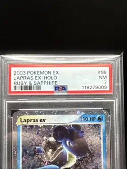 Pokemon 2003 Ruby Sapphire Lapras EX ultra rare holo card, PSA 7 - Image 2