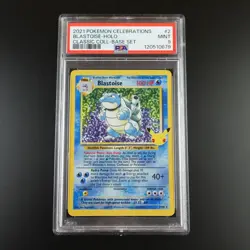 PSA 9 Blastoise 2/102 Pokemon Celebrations Classic Collection Holo Graded Card - Image 1