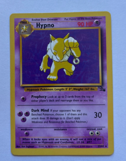 Hypno 23/62 Non Holo Rare Fossil Pokemon Card NM/LP - Image 1