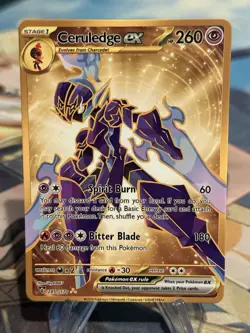 Custom Pokemon Ceruledge Ex Gold Waifu Doujin ACG DIY Full Art Card - Image 2