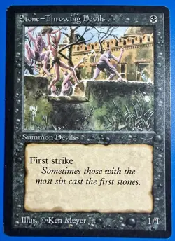 1 BANNED MTG Stone - Throwing Devils (Dark) | Arabian Nights | 1993 | NM - Image 1