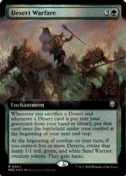MTG Desert Warfare (Extended Art) (Ripple Foil) Foil NM Commander: MH3 Magic - Image 1