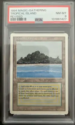 MTG 1994 Tropical Island REVISED PSA 8 MAGIC THE GATHERING Land Rare - Image 1