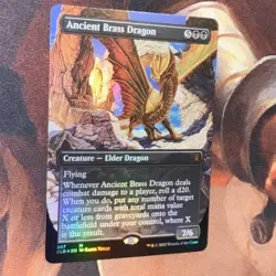 Ancient Brass Dragon X1 Mtg Baldur’s Gate Nm Foil Borderless - Image 1
