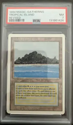 Tropical Island Revised PSA 7 NM - Graded MTG Magic the Gathering - Image 1