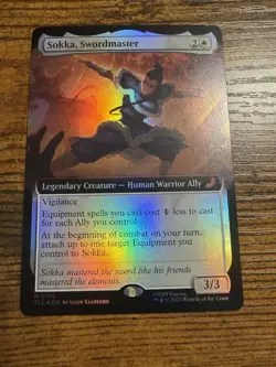 MTG Magic The Gatherin Avatar Sokka Swordmaster Extended Art Eternal FOIL Mythic - Image 1