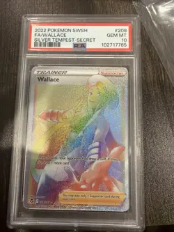 Pokemon PSA 10 GEM MINT Wallace 208/195 Silver Tempest Secret Rare - Image 1