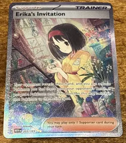 Pokemon TCG Scarlet & Violet Trainer Supporter Erika's Invitation 203/165 - Image 1