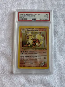 2000 Pokemon Gym Challenge #1 Blaine's Arcanine Holo PSA 9 MINT - Image 1