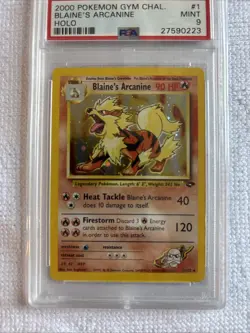 2000 Pokemon Gym Challenge #1 Blaine's Arcanine Holo PSA 9 MINT - Image 3