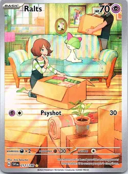 Pokemon TCG Ralts Scarlet & Violet Base Set 211/198 Holo Illustration Rare - Image 1