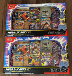 Lot of 2 - Pokemon TCG Mega Lucario ex Premium Figure Collection Box - Sealed - Image 1