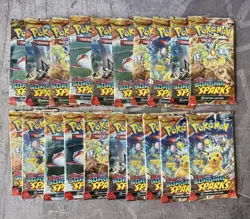Surging Sparks x20 Packs - Pokemon TCG SV08 Set Sealed x20 Booster Pack Lot - Image 1