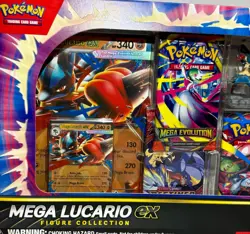 POKEMON TGC: Mega Lucario ex Figure Collection *NEW* (In Hand) FACTORY SEALED - Image 5