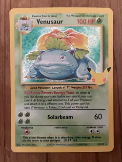 Pokemon TCG Venusaur 15/102 Celebrations Classic Collection NM Condition - Image 1