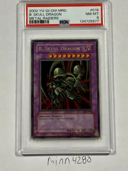 Yu-Gi-Oh! 2002 Black Skull Dragon Metal Raiders Ultra Rare MRD-018 PSA 8 - Image 1