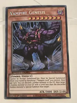 Vampire Genesis (Secret Rare) Speed Duel GX Yugioh #SGX3-ENC01 Secret Rare - Image 1