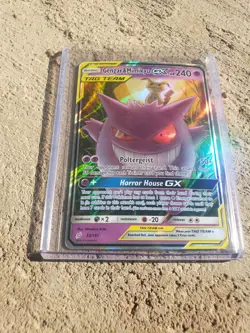 Factory Short Pokemon Gengar & Mimikyu GX Team Up Holo Card 53/181 Horror House - Image 1