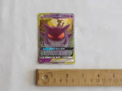 Factory Short Pokemon Gengar & Mimikyu GX Team Up Holo Card 53/181 Horror House - Image 5