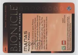 2001 LEGO Bionicle - Quest for the Masks Trading Card Game Rahi Challenge Manas - Image 2