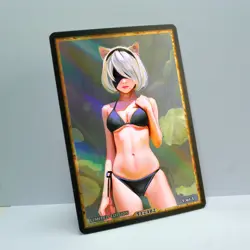 2B Waifu Anime Card LIMITED 1/1 Custom TCG Holo Goddess Story ACG T12482 - Image 2
