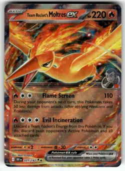 Team Rocket's Moltres ex 031/182 SV10: Destined Rivals NM Pokemon Card TCG - Image 1