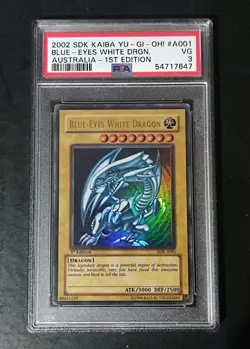 Blue Eyes White Dragon 1st Edition Holo Australia SDK-A001 YuGiOh Card PSA 3 - Image 1
