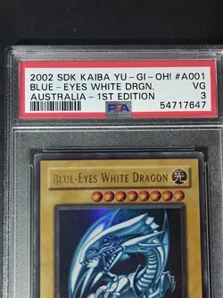 Blue Eyes White Dragon 1st Edition Holo Australia SDK-A001 YuGiOh Card PSA 3 - Image 3